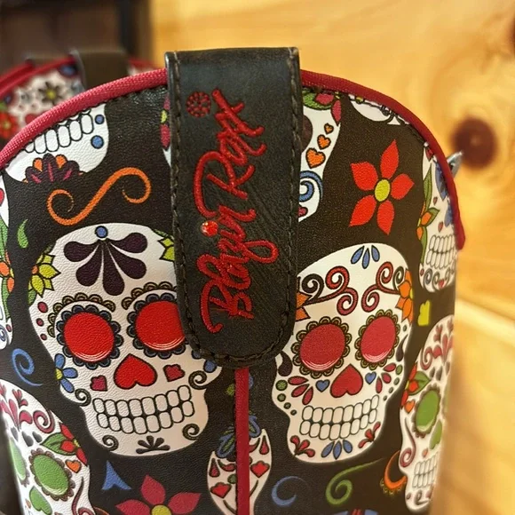 Blazin Roxx Cowgirl Boots Youth Skull New in box size 13.5 - Picture 4 of 8